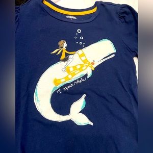 Gymboree 7 long sleeve T-shirt whale sparkles “I speak whale” whimsical